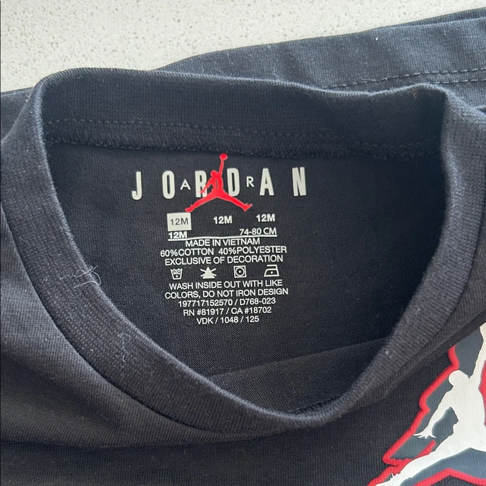 Jordan Black and Red 12 Month Short Set NWT